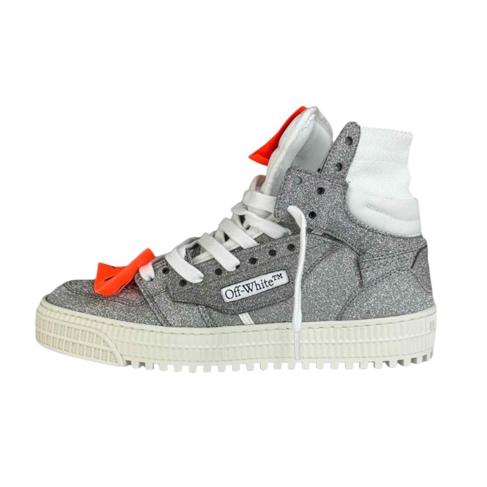 OFF WHITE c/o Virgil Abloh 3.0 OFF COURT Glitter Silver White Sneakers Size 7B